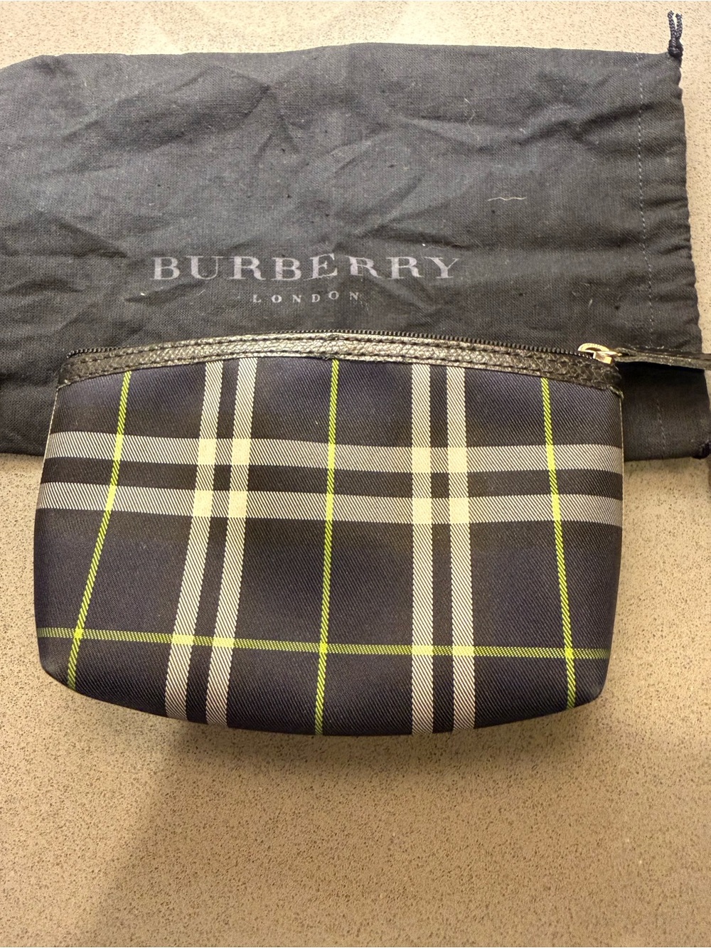 Burberry blue nova check zip pouch